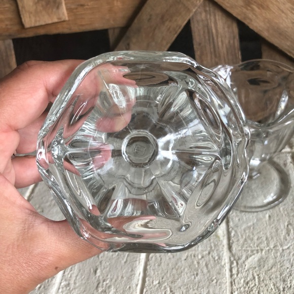 Medium/ small vintage clear glass sundae cups soda fountain style (#33) - Picture 3 of 5